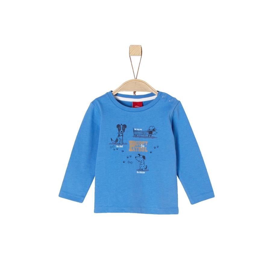 s.Oliver Boys Shirt met lange mouw blauwe honden