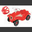 BIG Jeździk Bobby Car Classic kolor czerwony z kółkami cichobieżnymi oraz osłonkami na buty Shoe-Care