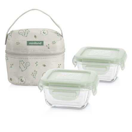 Miniland Pot Conservation Repas Bebe Pack 2 Go Natursquare Sac Isotherme Vert Roseoubleu Fr