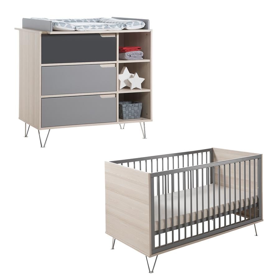 Geuther Set Bed en commode Marit antraciet