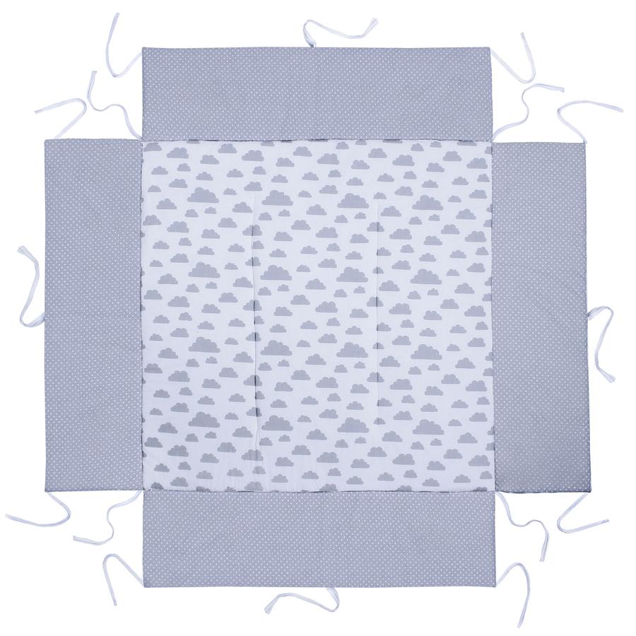 Lulando Acolchado Protector Para Parque Infantil Nubes Blancas Puntitos Gris 100 X 100 Cm Rosaoazul Es