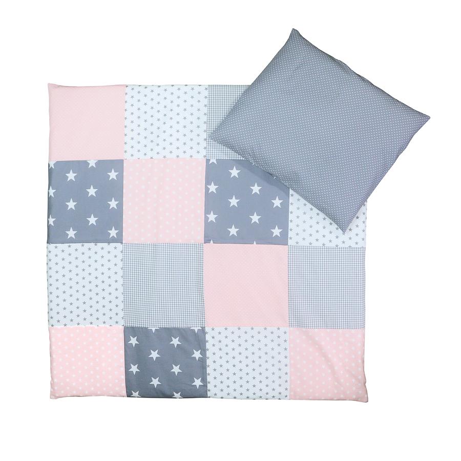 Povlečení Dětská postel Ullenboom Pink Grey 80 x 80 cm + 35 x 40 cm 