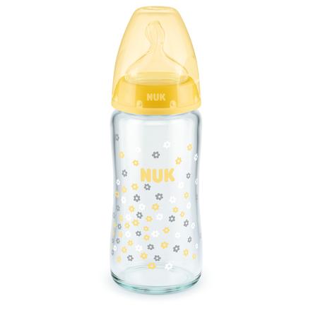 NUK drikkeflaske First Choice + fra fødslen 240 ml gule blomster