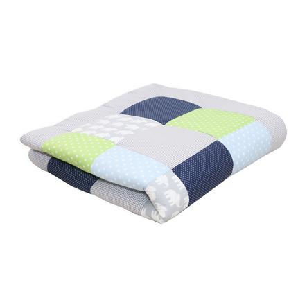 Ullenboom Couverture D Eveil Matelas De Parc Elephant Bleu Vert 1x1 Cm Roseoubleu Fr