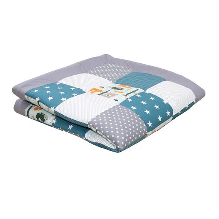 Ullenboom Couverture D Eveil Matelas De Parc Bebe 140x140 Cm Animaux Foret Bleu Petrole Roseoubleu Fr