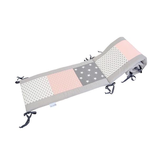 Ullenboom Lappteknik Spjälskydd till spjälsäng  120x60 cm rosa/grå (420 cm)