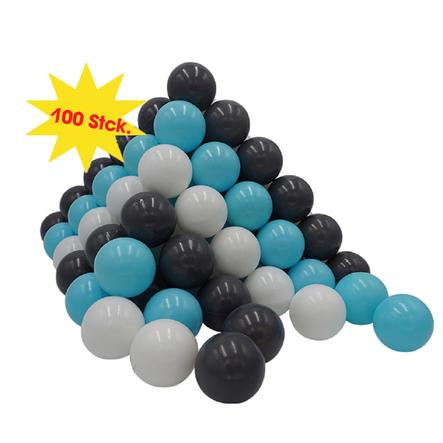 knorr® toys Pallosetti Ø6 cm, 100 palloa, harmaa/musta/sininen