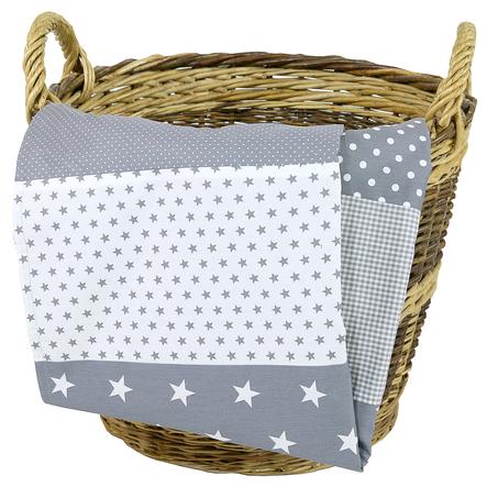 Ullenboom Baby deken &amp; knuffeldoekje 70X100 cm grijs sterren