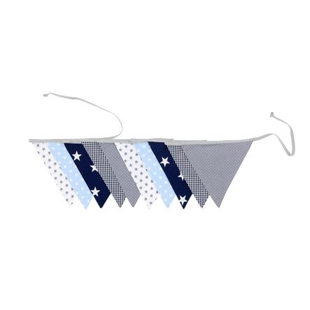 pk Merchandiser eenzaam Ullenboom Vlaggenslinger stof 325 cm (10 vlaggetjes) blauw lichtblauw grijs  | pinkorblue.nl