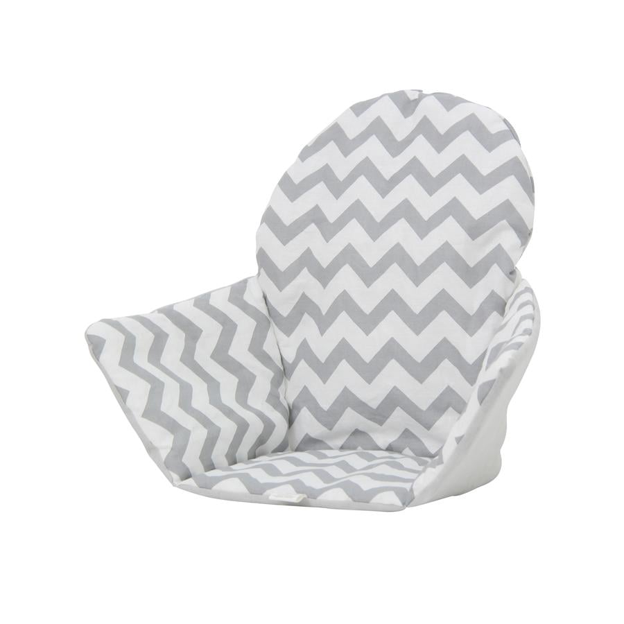 Polini Børnestolspude til Ikea høj stol antelop zigzag hvidgrå