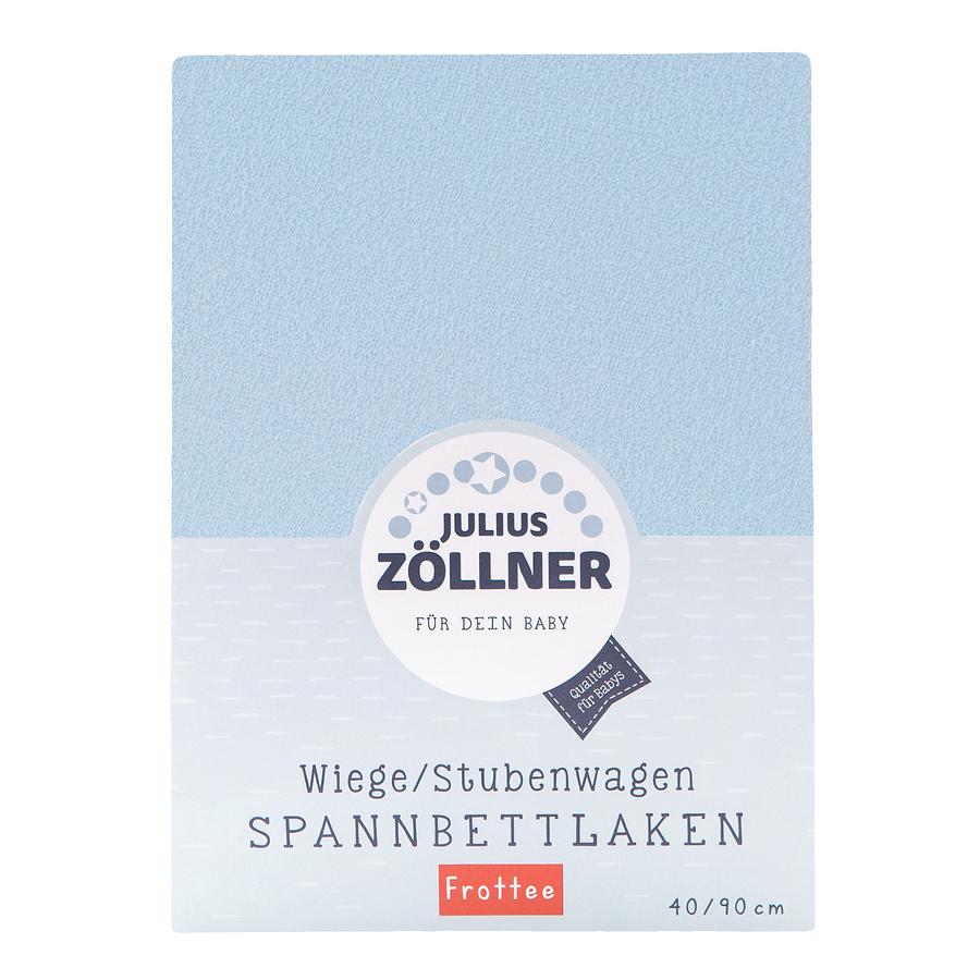 JULIUS ZÖLLNER Drap housse de berceau éponge bleu clair 40x90 cm