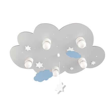 Waldi Plafonnier Enfant Nuage Gris Nuages Etoiles 5 Lumieres Roseoubleu Fr