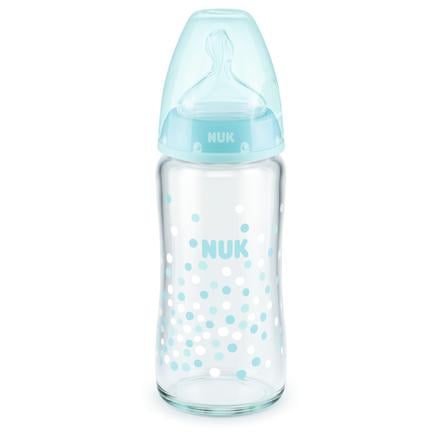 NUK Trinkflasche First Choice⁺ ab der Geburt 240 ml hellblau Konfetti
