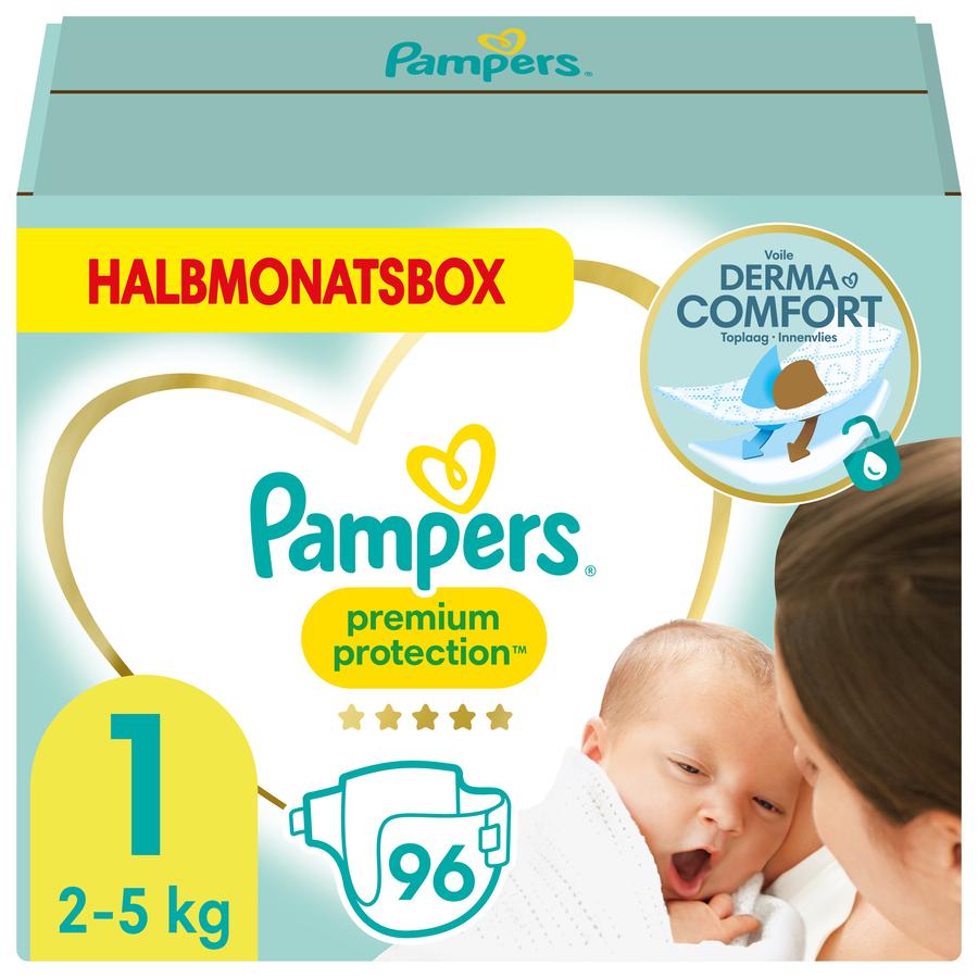 Pampers Premium Protection Talla 1 Bebe Recien Nacido 2 5kg 96 Panales Caja Medio Mes Rosaoazul Es