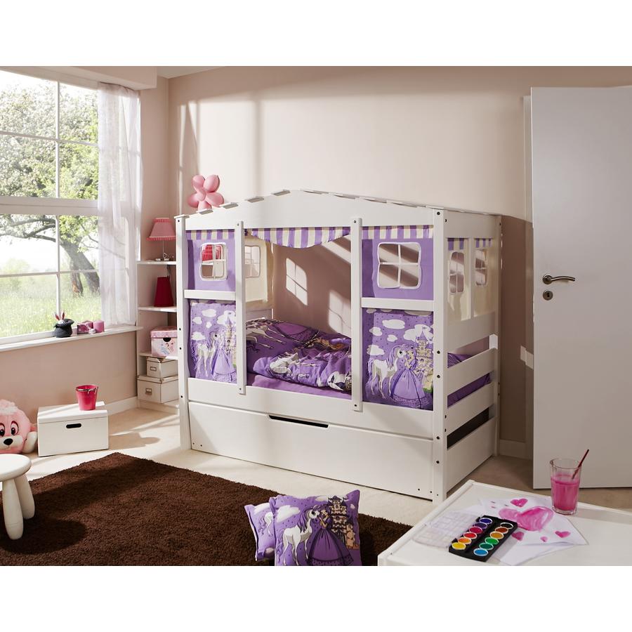 TiCAA House Bed Mini z dodatkowym łóżkiem Księżniczka Purpurowa