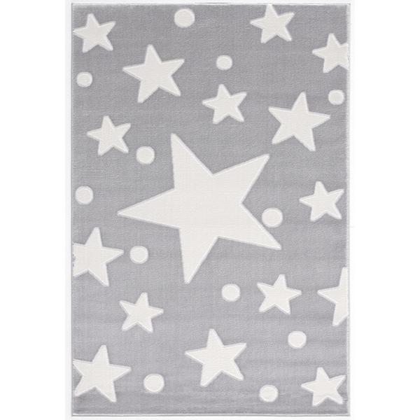 LIVONE leg og børnetæppe Happy Rugs Estrella sølvgrå / hvid 100 x 160 cm