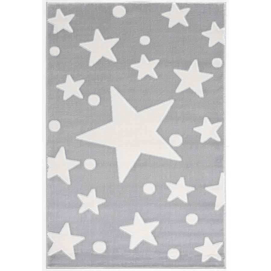 LIVONE lek og barneteppe Happy Rugs Estrella sølvgrå / hvit 100 x 160 cm