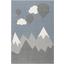ScandicLiving teppe fjell og ballonger, sølvgrå/hvit, 120x180 cm