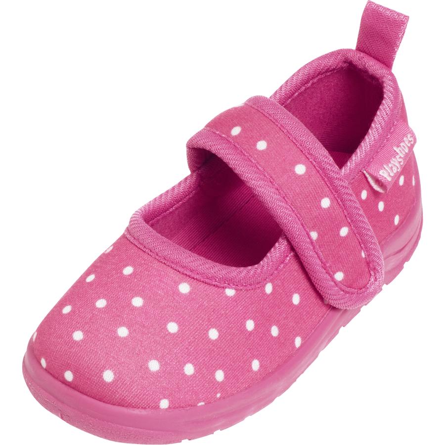 Playshoes Hausschuh Punkte pink