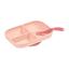 BEABA  Plato de silicona dividido + cuchara 2. grupo de edad rosa