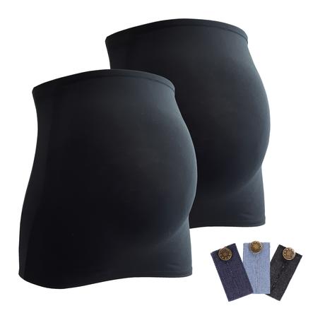 mamaband Fascia gravidanza 2 pezzi + estensione pantaloni 3 pezzi nero