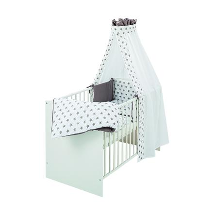 Schardt Lit Enfant Complet 60x1 Cm Classic White Big Stars Gris Roseoubleu Fr