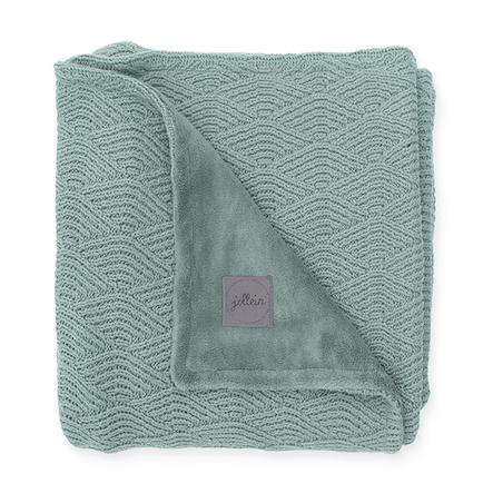 jollein Couverture bébé tricot River knit ash green polaire corail 100x150 cm