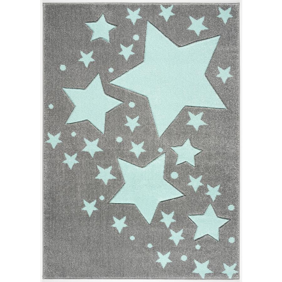 LIVONE Tapis enfant Kids Love Rugs Starline gris argenté/menthe 100x150 cm