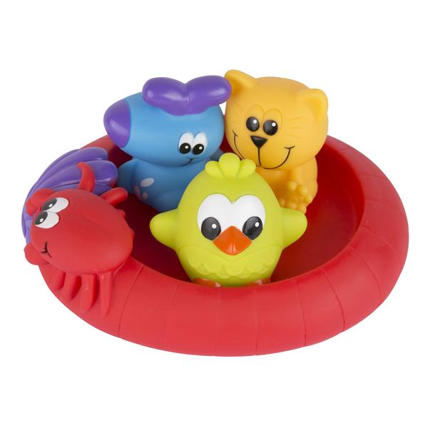 Ab 6 Monate BPA-frei 3-teilig Bunt Baby Spielzeug beim Baden Playgro Badespielzeug Bären-Freunde mit Wärmesensor 40215 
