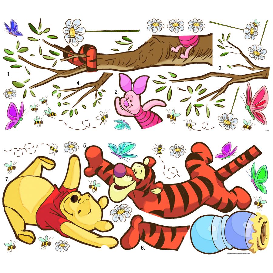 Neerduwen Uitleg waarde RoomMates Muursticker - DISNEY Winnie Pooh vangt de honing op. |  pinkorblue.be