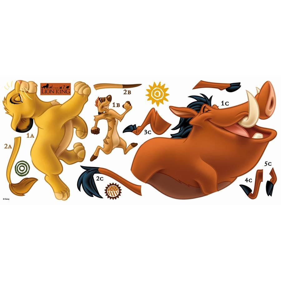 RoomMates ® Nálepky na zeď - Král lvů Simba, Pumbaa, Timon