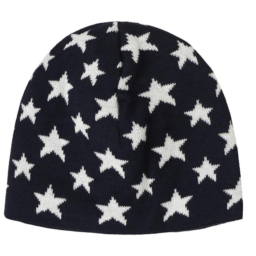 TICKET TO HEAVEN Bonnet tricoté, bleu foncé avec étoiles