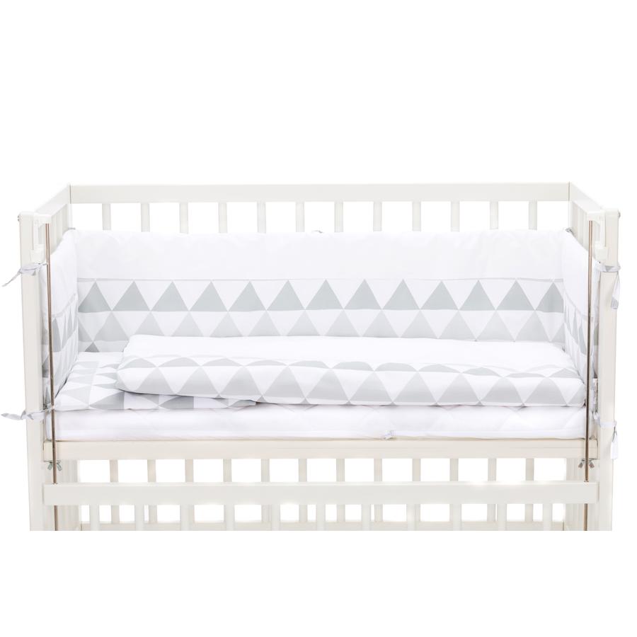 fillikid Parure de lit enfant complète pour lit cododo Cocon triangle gris/blanc