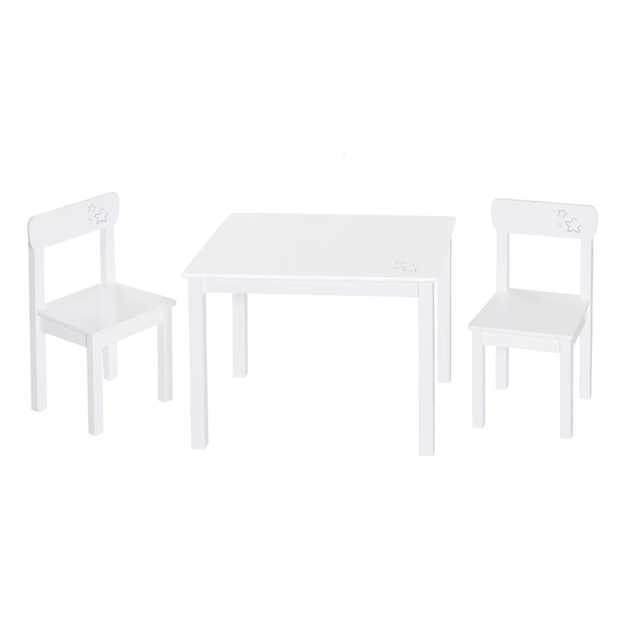 roba Ensemble table et chaise enfant Little Stars bois, blanc