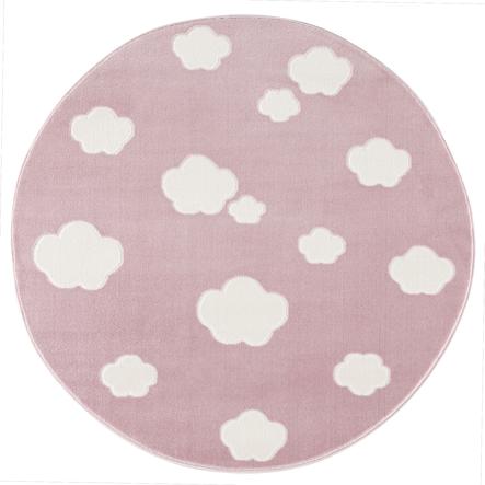 LIVONE Tapijt Happy Rugs Sky Cloud roze/wit rond 133 cm