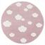 LIVONE play and children's tæppe Happy Rugs - Sky Cloud pink / hvid, rund 133 