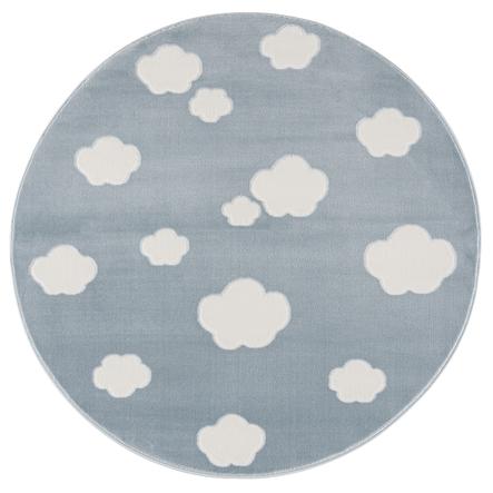 LIVONE play a dětský koberec Happy Rugs - Sky Cloud modrá / bílá, kolo 133 