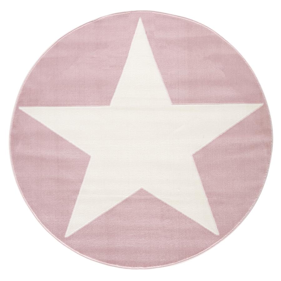 LIVONE Spiel- und Kinderteppich Happy Rugs Shootingstar rund, rosa/weiss 133 cm