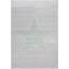 LIVONE play a dětský koberec Happy Rugs, střílející hvězda stříbrně šedá / máta, 120 x 180 cm