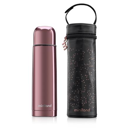 miniland deluxe thermos Thermosflasche mit Isoliertasche rose 500ml 