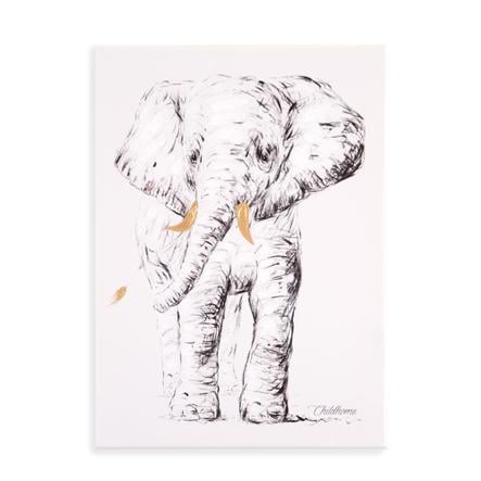 BARNEHJEM oljemaleri elefant 30 x 40 cm