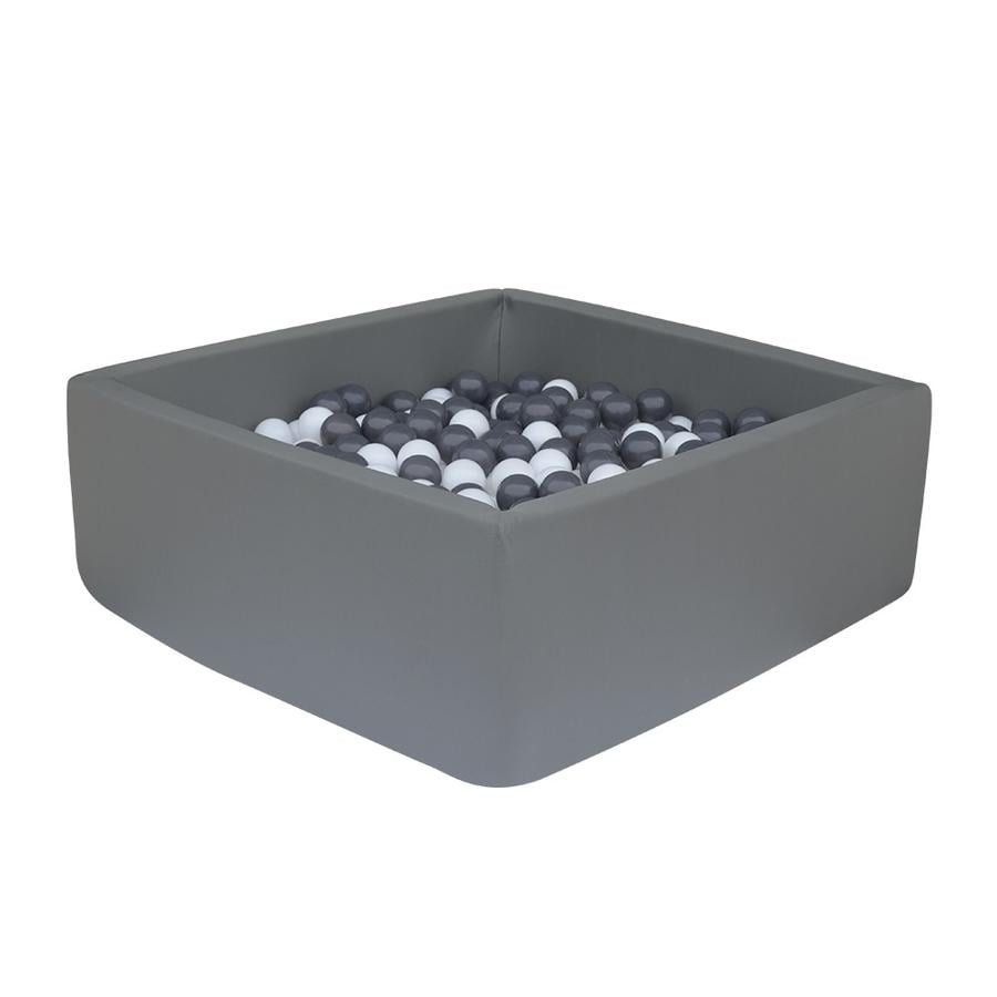 knorr® toys Piscine à balles enfant soft dark grey 100 balles gris/blanc