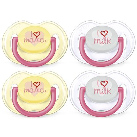 Philips Avent Schnuller Klassik Scf172 52 0 6 Monate 4 Stuck I Love Mama Milk Rosa Babymarkt De