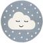 LIVONE Tapijt Kids Love Rugs Smiley Cloud rond blauw/wit 133 cm