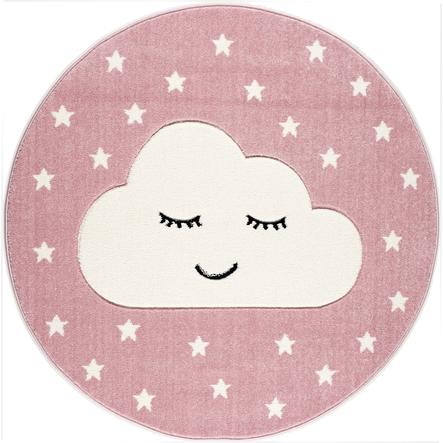 LIVONE Spiel- und Kinderteppich Kids Love Rugs Smiley Cloud rosa/weiß, 133 cm