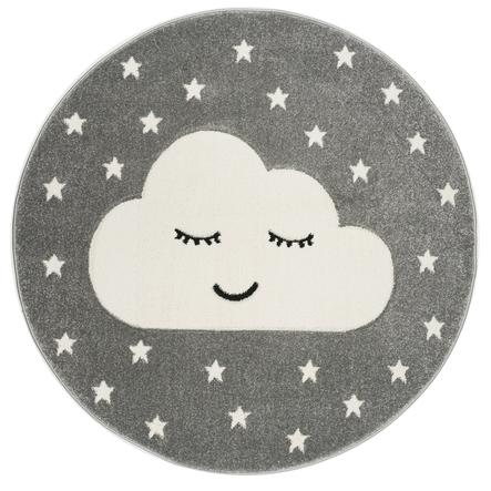 Juego LIVONE y alfombra de niños Los niños aman las alfombras Smile y la nube, gris plateado/blanco, 160 cm