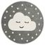 LIVONE Tappeto da gioco per bambini Kids Love Rugs Smiley Cloud, grigio-argento/bianco, 160 cm