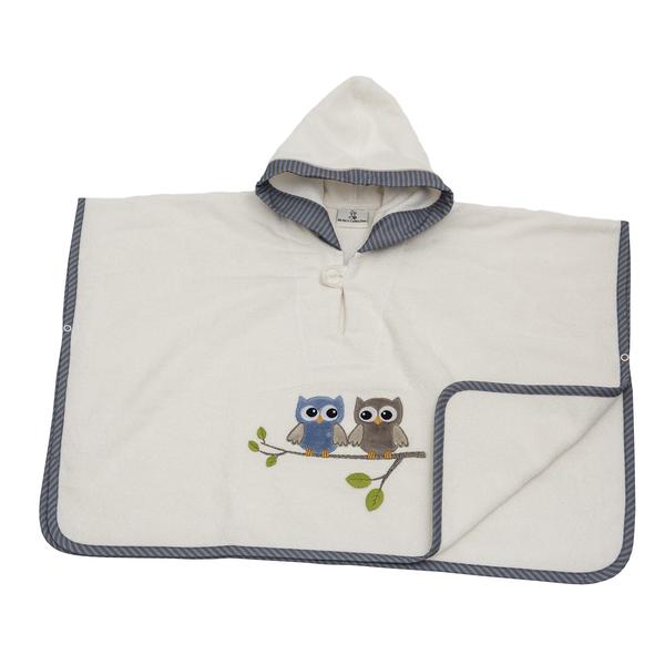 Be Be 's Collection Poncho met capuchon Uilen blauw