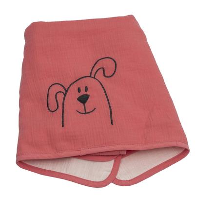 Be Be 's Collection Musselin Kuscheldecke Hund lachs 70 x 100 cm