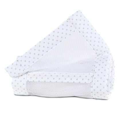 babybay ® Nest mesh piqué Maxi, boxová pružina a pohodlné bílé tečky 168x24 cm